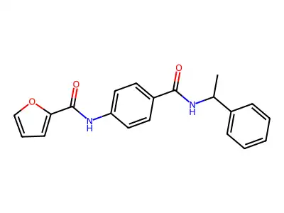 N-[4-(1-phenylethylcarbamoyl)phenyl]furan-2-carboxamide structure