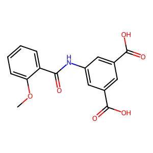 5-{[(2-Methoxyphenyl)carbonyl]amino}benzene-1,3-dicarboxylic acid structure