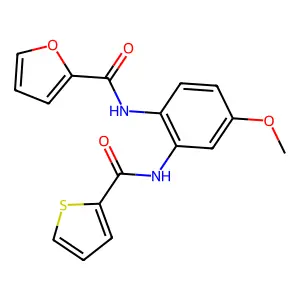 N-[4-methoxy-2-(thiophene-2-carbonylamino)phenyl]furan-2-carboxamide structure
