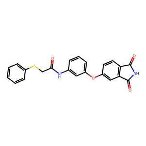N-[3-(1,3-dioxoisoindol-5-yl)oxyphenyl]-2-phenylsulfanylacetamide structure