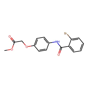 Methyl (4-{[(2-bromophenyl)carbonyl]amino}phenoxy)acetate structure