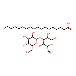 Octadecanoic acid--4-O-hexopyranosylhexose (1/1) structure