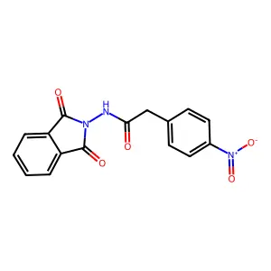 N-(1,3-dioxoisoindol-2-yl)-2-(4-nitrophenyl)acetamide structure