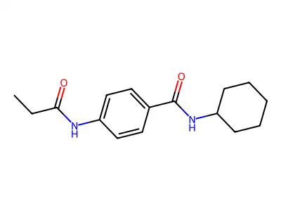 N-cyclohexyl-4-(propanoylamino)benzamide structure