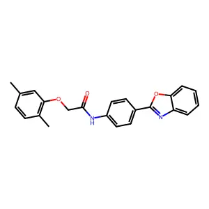 N-[4-(1,3-benzoxazol-2-yl)phenyl]-2-(2,5-dimethylphenoxy)acetamide structure