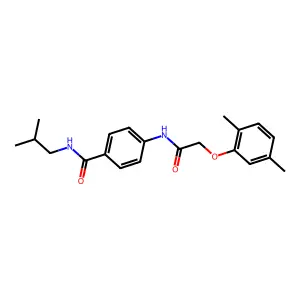 4-[[2-(2,5-dimethylphenoxy)acetyl]amino]-N-(2-methylpropyl)benzamide structure
