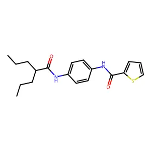 N-[4-(2-propylpentanoylamino)phenyl]thiophene-2-carboxamide structure