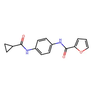 N-[4-(cyclopropanecarbonylamino)phenyl]furan-2-carboxamide structure