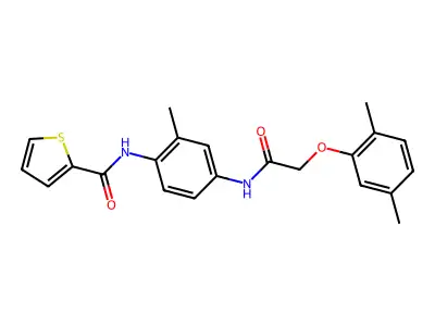 N-[4-[[2-(2,5-dimethylphenoxy)acetyl]amino]-2-methylphenyl]thiophene-2-carboxamide structure