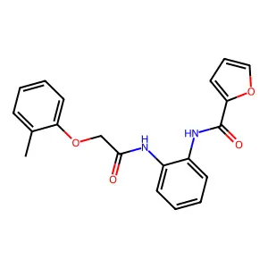 N-[2-[[2-(2-methylphenoxy)acetyl]amino]phenyl]furan-2-carboxamide structure