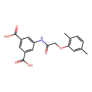5-{[(2,5-Dimethylphenoxy)acetyl]amino}isophthalic acid structure