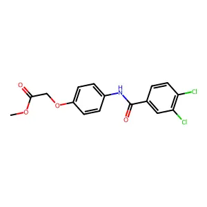 Methyl (4-{[(3,4-dichlorophenyl)carbonyl]amino}phenoxy)acetate structure