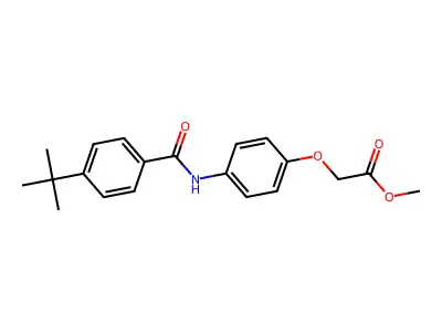Methyl (4-{[(4-tert-butylphenyl)carbonyl]amino}phenoxy)acetate structure