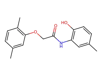 2-(2,5-dimethylphenoxy)-N-(2-hydroxy-5-methylphenyl)acetamide structure