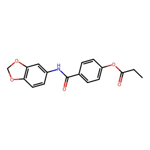 4-(1,3-Benzodioxol-5-ylcarbamoyl)phenyl propanoate structure
