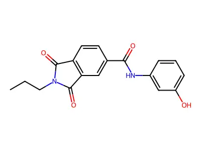 N-(3-hydroxyphenyl)-1,3-dioxo-2-propylisoindole-5-carboxamide structure