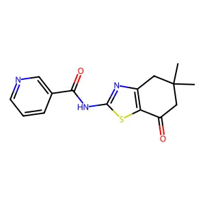 N-(5,5-dimethyl-7-oxo-4,6-dihydro-1,3-benzothiazol-2-yl)pyridine-3-carboxamide structure