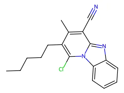 1-Chloro-3-methyl-2-pentylpyrido[1,2-a]benzimidazole-4-carbonitrile structure