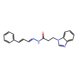 (E)-3-(1H-benzo[d]imidazol-1-yl)-N'-((E)-3-phenylallylidene)propanehydrazide structure
