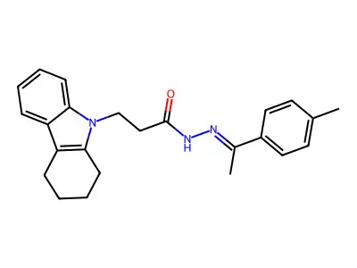 (Z)-3-(3,4-dihydro-1H-carbazol-9(2H)-yl)-N'-(1-(p-tolyl)ethylidene)propanehydrazide structure