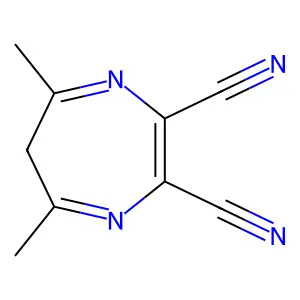 5,7-dimethyl-6H-1,4-diazepine-2,3-dicarbonitrile structure