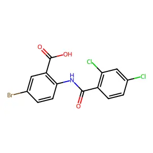 3-Bromo-6-(2,4-dichloro-benzoylamino)-benzoic acid structure