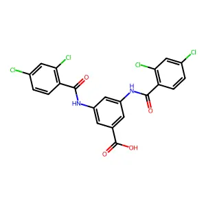 3,5-Bis{[(2,4-dichlorophenyl)carbonyl]amino}benzoic acid structure