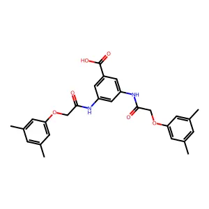 3,5-Bis{[(3,5-dimethylphenoxy)acetyl]amino}benzoic acid structure
