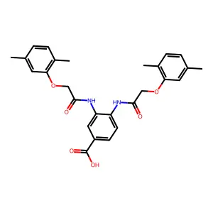 3,4-Bis{[(2,5-dimethylphenoxy)acetyl]amino}benzoic acid structure