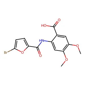 2-[(5-Bromo-2-furoyl)amino]-4,5-dimethoxybenzoic acid structure