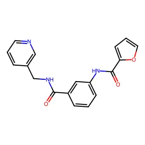 N-[3-[oxo-(3-pyridinylmethylamino)methyl]phenyl]-2-furancarboxamide structure