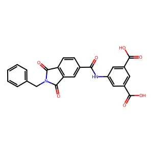 5-(2-benzyl-1,3-dioxoisoindoline-5-carboxamido)isophthalic acid structure