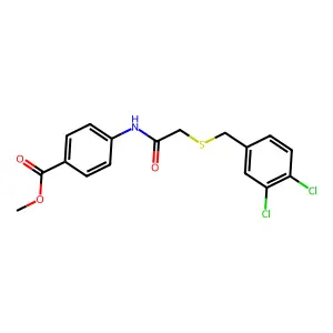 Methyl 4-({[(3,4-dichlorobenzyl)sulfanyl]acetyl}amino)benzoate structure