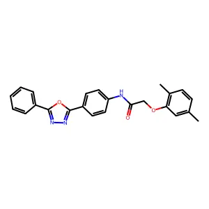 2-(2,5-dimethylphenoxy)-N-[4-(5-phenyl-1,3,4-oxadiazol-2-yl)phenyl]acetamide structure