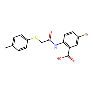 5-Bromo-2-({[(4-methylphenyl)sulfanyl]acetyl}amino)benzoic acid structure