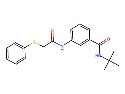 N-tert-butyl-3-[(2-phenylsulfanylacetyl)amino]benzamide structure