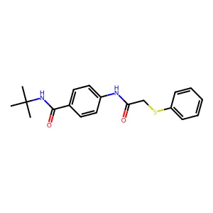 N-tert-butyl-4-{[(phenylsulfanyl)acetyl]amino}benzamide structure