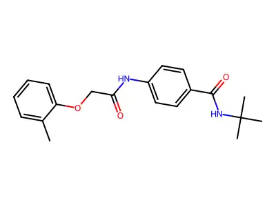 N-tert-butyl-4-[[2-(2-methylphenoxy)acetyl]amino]benzamide structure
