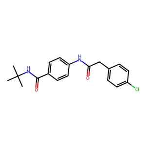 N-tert-butyl-4-{[(4-chlorophenyl)acetyl]amino}benzamide structure