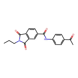 N-(4-acetylphenyl)-1,3-dioxo-2-propylisoindole-5-carboxamide structure