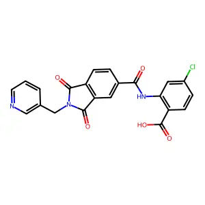 4-chloro-2-[[1,3-dioxo-2-(pyridin-3-ylmethyl)isoindole-5-carbonyl]amino]benzoic Acid structure