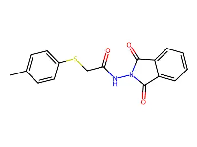 N-(1,3-dioxoisoindol-2-yl)-2-(4-methylphenyl)sulfanylacetamide structure