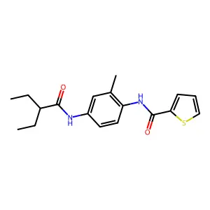 N-[4-(2-ethylbutanoylamino)-2-methylphenyl]thiophene-2-carboxamide structure