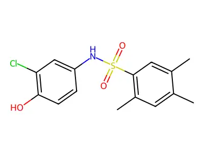 N-(3-chloro-4-hydroxyphenyl)-2,4,5-trimethylbenzenesulfonamide structure