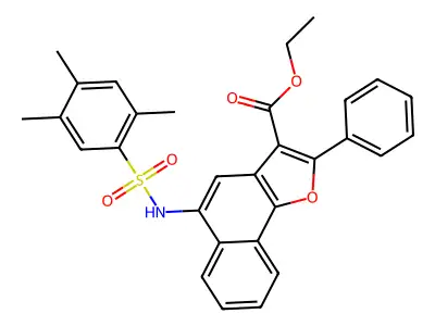 ETHYL 2-PHENYL-5-(2,4,5-TRIMETHYLBENZENESULFONAMIDO)NAPHTHO[1,2-B]FURAN-3-CARBOXYLATE structure