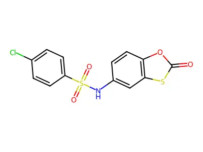 4-chloro-N-(2-oxo-1,3-benzoxathiol-5-yl)benzenesulfonamide structure
