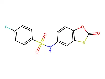 4-fluoro-N-(2-oxo-1,3-benzoxathiol-5-yl)benzenesulfonamide structure