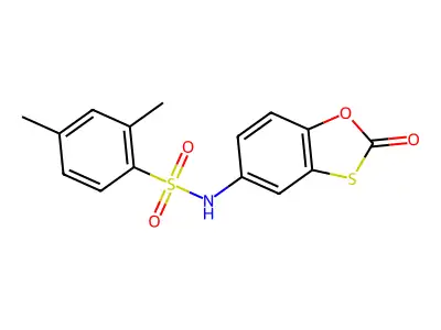 2,4-dimethyl-N-(2-oxo-1,3-benzoxathiol-5-yl)benzenesulfonamide structure