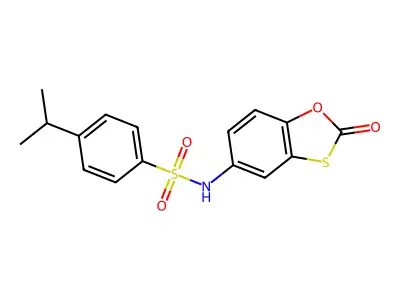 N-(2-oxo-1,3-benzoxathiol-5-yl)-4-propan-2-ylbenzenesulfonamide structure