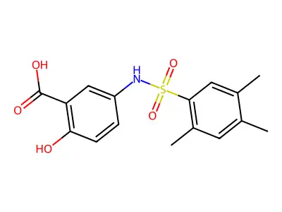2-Hydroxy-5-[(2,4,5-trimethylphenyl)sulfonylamino]benzoic acid structure